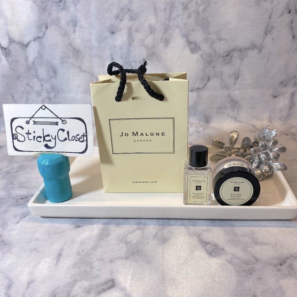 JO MALONE Set-Wood Sage&Sea Salt Cream,English Pear Body Wash-15ml,15ml-2pc-NEW